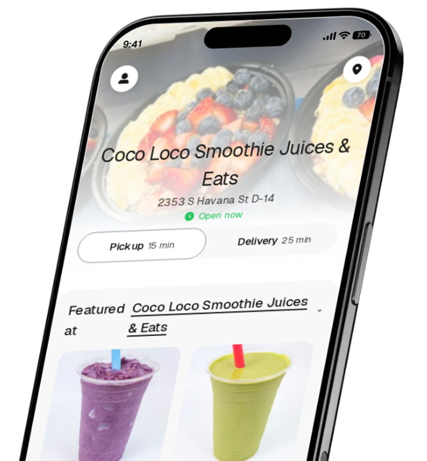 Coco Loco Smoothie Juices & Eats app preview
