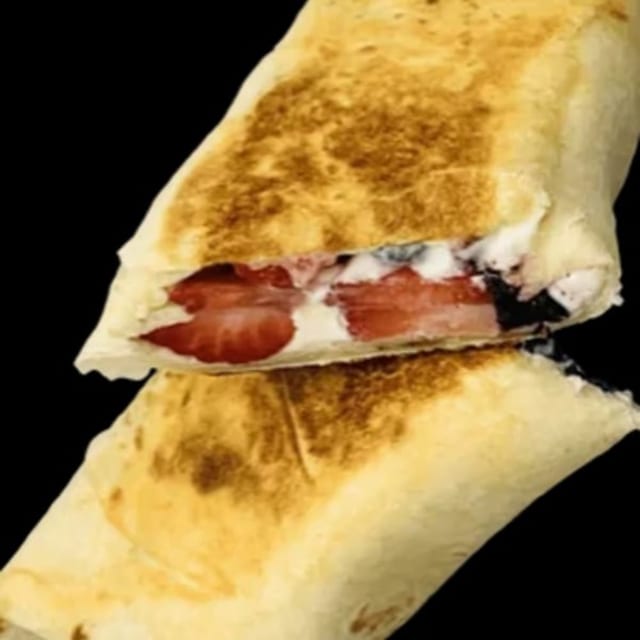 Banana Berries & Cream Grilled Wrap.